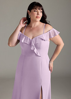 Azazie Sophie Bridesmaid Dresses Frosted Lilac A-Line Off the Shoulder Chiffon Convertible Dress image12