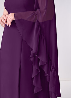 Barbie ♥ Azazie Bridesmaid Dresses Grape A-Line Long Sleeve Chiffon Dress image10