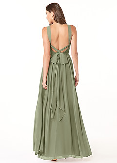 Azazie Dionne Bridesmaid Dresses Pistachio A-Line Corset Chiffon Dress image2