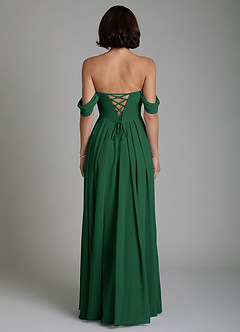 Azazie Loisa Abiti da Damigella Abito Convertibile A-Line in Chiffon Corsetto Verde Scuro image2