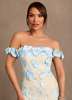 Azazie Lotta Brudens mor kjoler Havfrue Off the shoulder Blonder Gulv-længde Kjole image5