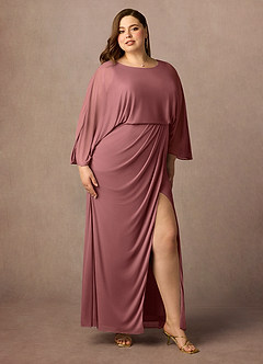 Azazie Ysabella Mother of the Bride Dresses Desert Rose Mermaid Pleated Mesh Dress image4