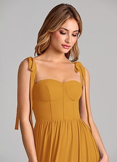 Azazie Anastacia Bridesmaid Dresses Butterscotch A-Line Sweetheart Neckline Chiffon Dress image7