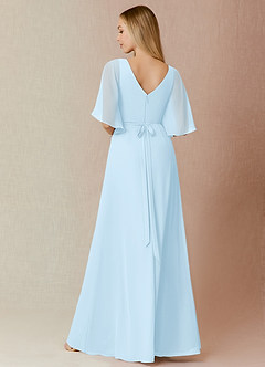 Azazie Cierra At-home Try On Dresses Wisteria A-Line V-Neck Chiffon Dress image2