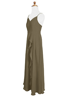 Azazie Naeem Junior Willow Green A-Line Ruched Chiffon Dress image6