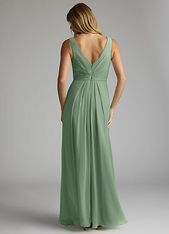 Azazie Gina Bridesmaid Dresses Matcha A-Line V-Neck Pleated Chiffon Dress image5