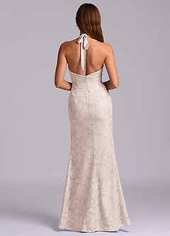 Azazie Valerie 신부 들러리 드레스 인어 주름진 플로럴 번아웃 바닥 길이 드레스 image7