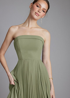 Azazie Mariana Bridesmaid Dresses Pistachio A-Line Strapless Chiffon Dress image3