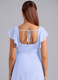 Azazie Bondi Zwangerschaps Bruidsmeisjekleding A-Lijn Ruches Chiffon Vloerlengte Jurk image6