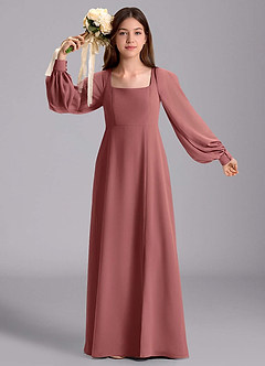 Azazie Bondi Junior Robe Trapèze en Mousseline de soie Blouson Améthyste image5