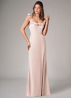 Azazie Callie Bridesmaid Dresses Rose Petal Mermaid Side Slit Chiffon Convertible Dress image3