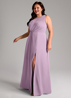 Azazie Phaedra Bridesmaid Dresses Wisteria A-Line One Shoulder Chiffon Dress image14