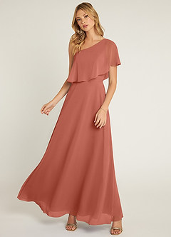 Azazie Lizzy Bridesmaid Dresses Clay A-Line One Shoulder Chiffon Dress image5