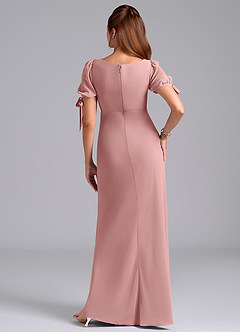 Azazie Pheby Abiti da Damigella Abito A-Line in Chiffon Plissettato Rosa Polverosa image6