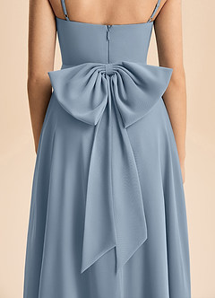 Azazie Bear Junior A라인 주름진 쉬폰 플로어 길이 주니어 신부 들러리 드레스 image7