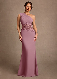 Azazie Kathie Mother of the Bride Dresses Vintage Mauve Mermaid Lace Chiffon Dress image1