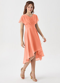 Azazie Graciela Junior Sunset A-Line Pleated Chiffon Dress image5