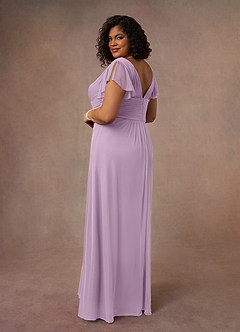 Azazie Reneya Mother of the Bride Dresses Wisteria A-Line Pleated Mesh Dress image9