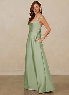 Christian Siriano Bridal for Azazie 1001 Bridesmaid Dresses Dusty Sage A-Line Sweetheart Neckline Stretch Satin Dress image11