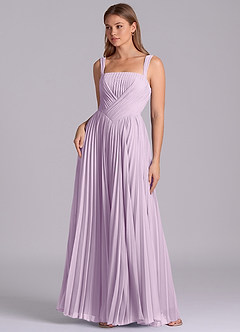 Azazie Mina Final Sale Frosted Lilac A-Line Pleated Chiffon Dress image1