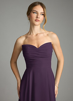 Azazie Ayla Abiti da Damigella Abito A-Line in Chiffon Scollo a Cuore Prugna image6