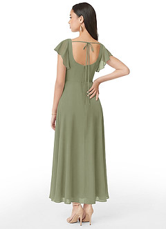 Azazie Bondi Bridesmaid Dresses Pistachio A-Line Ruched Chiffon Dress image5