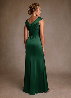 Azazie Santa Monica vestidos de madre de la novia Vestido de Verde Oscuro de Encaje de Corte en A image2