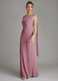 Azazie Essence Bridesmaid Dresses Vintage Mauve Sheath Chiffon Dress image4