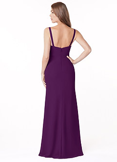 Azazie Salma Brautjungfernkleider Etui Seitliche Cut-Outs Chiffon Kleid Traube image2