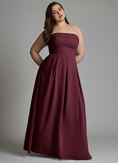 Azazie Lucienne Bridesmaid Dresses Cabernet A-Line Strapless Chiffon Convertible Dress image12