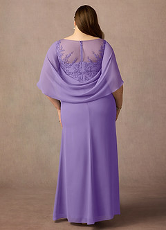 Azazie Hera Mother of the Bride Dresses Tahiti A-Line Lace Capelet Chiffon Dress image7