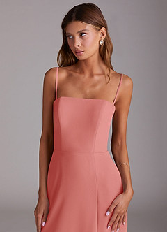 Azazie Wren Abiti da Damigella Abito A-Line in Chiffon Senza Cinturino Rosa Antica image2