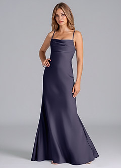 Azazie Seema Bridesmaid Dresses Stormy Mermaid Corset Stretch Satin Dress image5