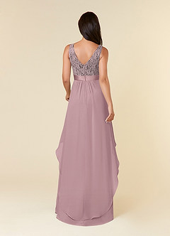 Azazie Xella Mother of the Bride Dresses Dusty Rose A-Line Lace Chiffon Dress image4