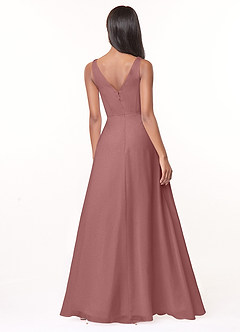 Azazie Nala Bridesmaid Dresses Desert Rose A-Line Pleated Chiffon Dress image2