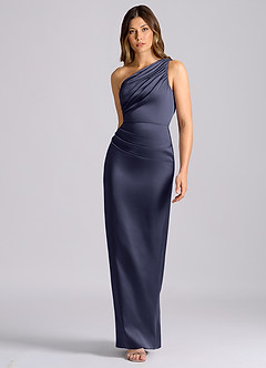 Azazie Akilah Brudtärnklänningar Klänning av Sjöjungfru i Stretch Satin One-shoulder Stormig image4