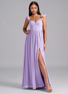 Azazie Denisse Bridesmaid Dresses Lilac A-Line Ruched Chiffon Dress image5