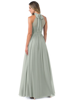 Azazie Iman Jurken voor bruidsmeisjes Jurk van Chiffon met A-Lijn A-lijn met ruches Zilver image15