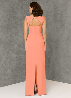 Azazie Flori Bridesmaid Dresses Sunset Sheath Square Neckline Chiffon Dress image2