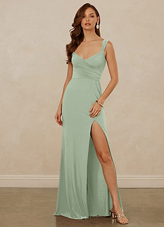 Christian Siriano Bridal for Azazie 1010 Final Sale Agave Mermaid Bow Luxe Knit Dress image7