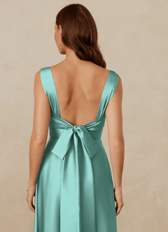 Christian Siriano Bridal for Azazie 1001 Brautjungfernkleider A-Linie Herzausschnitt Stretch-Satin Kleid Aqua image9
