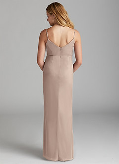 Azazie Deandra Junior Robe Fourreau en Maille Taupe image2