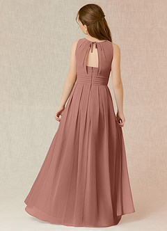 Azazie Bibiane Junior Cedar Rose A-Line Pleated Chiffon Dress image2