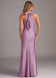 Azazie Doretta Brautjungfernkleider Meerjungfrau-Linie Plissee Stretch-Satin Kleid Blauregen image2