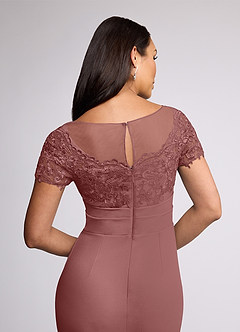 Azazie Susan Mother of the Bride Dresses Desert Rose Sheath Lace Stretch Crepe Dress image5