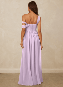 Christian Siriano Bridal for Azazie 1014 Bridesmaid Dresses Frosted Lilac A-Line Off the Shoulder Chiffon Dress image3