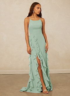 Christian Siriano Bridal for Azazie 1006 Bridesmaid Dresses Agave Mermaid Ruched Chiffon Dress image1