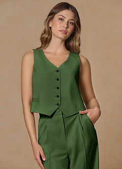 front Rowan Olive Refined Weave Performance vest