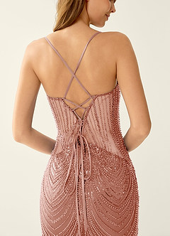 Magnolia Dusty Pink Mermaid Sequined embroidery Prom Dress image6