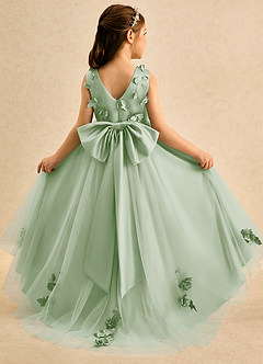 Azazie Filo Flower Girl Klänningar Klä Balklänning i Matt satäng Rosett image6